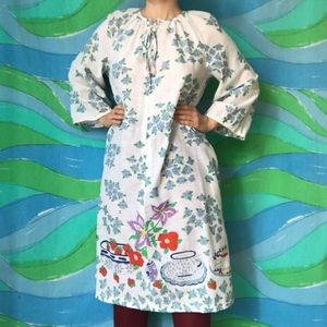 VINTAGE fruit french tea party kitschy house dress